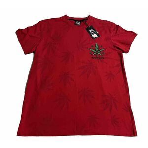 420 Club‎ Fresh Kush Mens T Shirt XL Red Embroidered